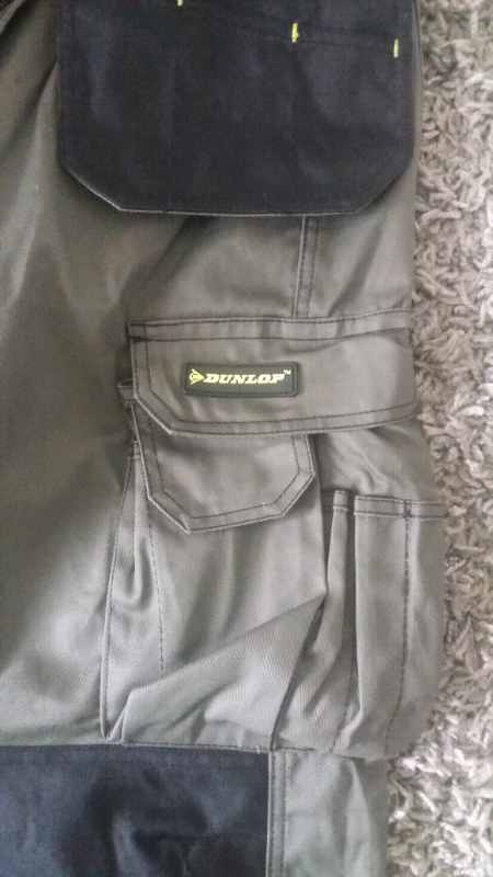 dunlop slim fit work trousers
